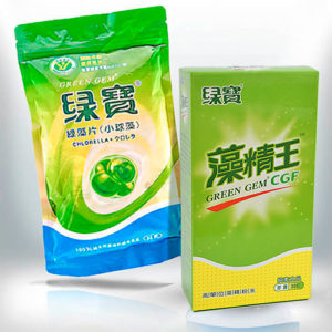 Chlorella Green Gem 250g 1000 comprimidos + Fator de Crescimento Chlorella